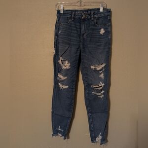 American Eagle Outfitters Women's Ripped Ankle Jeans